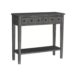 Kirklands Home Console Tables|Wooden Console Table with Double Drawers Gray