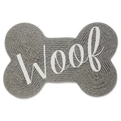 Kirklands Home Kitchen & Floor Mats|Gray Woof Bone Pet Bowl Mat