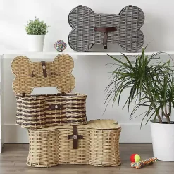 Discount Woven Bone Shaped Basket, 17 in. Baskets & Boxes