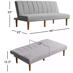 Kirklands Home Sofas & Loveseats|Woven Channel Convertible Sofa Gray