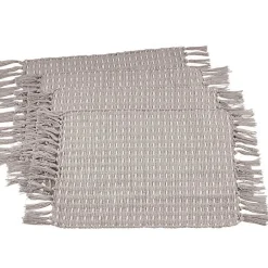 Kirklands Home Table Linens|Woven Dashed Placemats, Set of 4 Gray