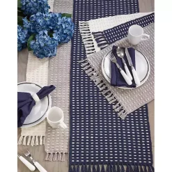 Kirklands Home Table Linens|Woven Dashed Placemats, Set of 4 Gray