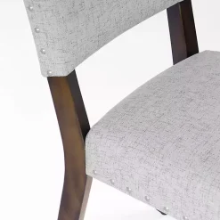 Kirklands Home Dining Chairs|Woven Upholstered Dining Chairs, Set of 2 Gray