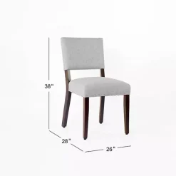 Kirklands Home Dining Chairs|Woven Upholstered Dining Chairs, Set of 2 Gray