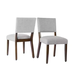 Kirklands Home Dining Chairs|Woven Upholstered Dining Chairs, Set of 2 Gray