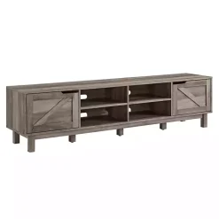 Kirklands Home Tv Stands & Media Consoles|wash Rustic Barndoor Media Cabinet Gray