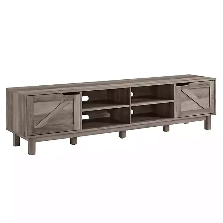 Kirklands Home Tv Stands & Media Consoles|wash Rustic Barndoor Media Cabinet Gray