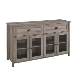 Kirklands Home Cabinets & Sideboards|wash Rustic Glass Front Sideboard Gray