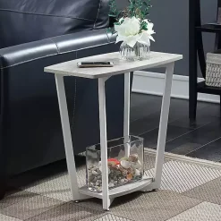Kirklands Home Accent & End Tables|Graywash Joanne Accent Table White