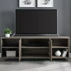 Kirklands Home Tv Stands & Media Consoles|wash Wood Helix Open Shelf TV Stand Gray
