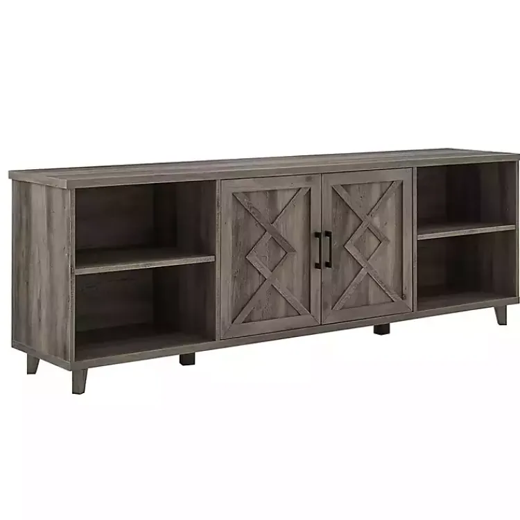 Kirklands Home Tv Stands & Media Consoles|wash Wood Helix Open Shelf TV Stand Gray