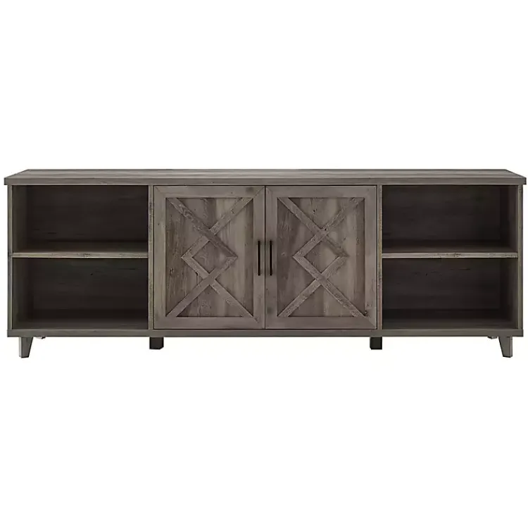 Kirklands Home Tv Stands & Media Consoles|wash Wood Helix Open Shelf TV Stand Gray