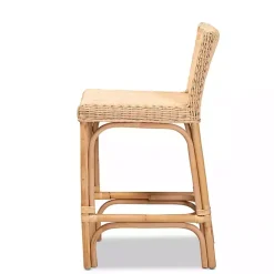 Kirklands Home Bar Stools & Counter Height Stools|Greek Natural Rat Woven Counter Stool Tan