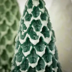 Sale Green & White Pine Tree Candle Set Christmas Decorations