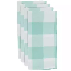 Kirklands Home Table Linens|and White Buffalo Plaid Napkins, Set of 4 Green