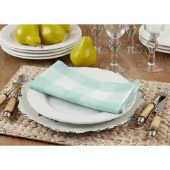 Kirklands Home Table Linens|and White Buffalo Plaid Napkins, Set of 4 Green