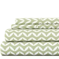 Kirklands Home Bed Sheets|Green and White Chevron 3-pc. Twin Sheet Set