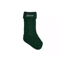 Discount Believe Cable Knit Stocking Christmas Stockings & Stocking Holders