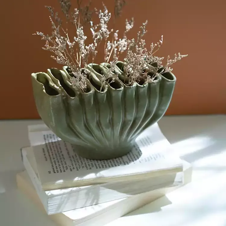 Sale Ceramic Wavy Folds Vase Vases