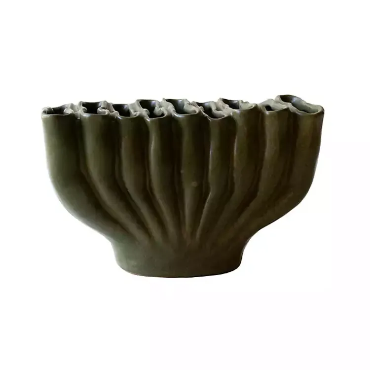 Sale Ceramic Wavy Folds Vase Vases