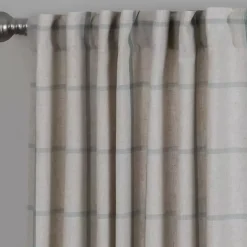 Kirklands Home Curtains & Drapes|Green Checkered Single Curtain Panel, 84 in.