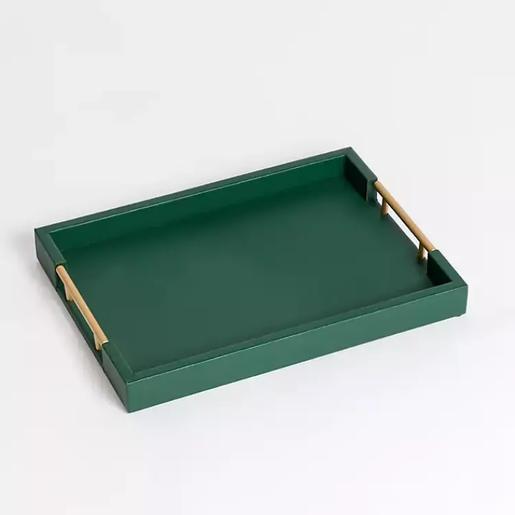 Best Faux Leather Gold Handle Tray Decorative Trays
