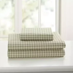 Kirklands Home Bed Sheets|Gingham 4-pc. Queen Sheet Set Green