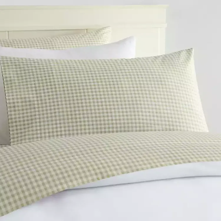 Kirklands Home Bed Sheets|Gingham 4-pc. Queen Sheet Set Green