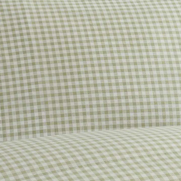 Kirklands Home Bed Sheets|Gingham 4-pc. Queen Sheet Set Green