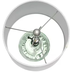 Kirklands Home Table Lamps|Green Glass Ripple Table Lamp White