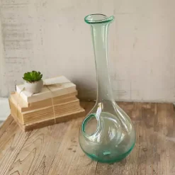 Kirklands Home Barware|Glass Wine Decanter with Ice Pocket Green