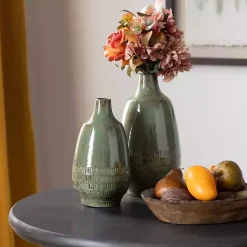 Clearance Glazed Ceramic Vases, Set of 2 Vases