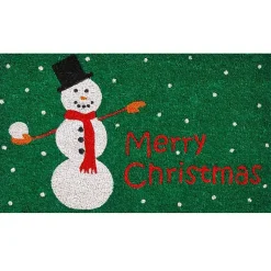Online Green Merry Christmas Snowman Doormat Outdoor Christmas Decorations