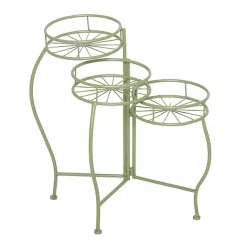 Kirklands Home Planters|Metal Starburst 3-Tier Plant Stand Green