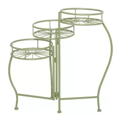 Kirklands Home Planters|Metal Starburst 3-Tier Plant Stand Green