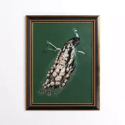 Kirklands Home Framed Art|Peacock Framed Art Print Green