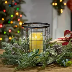 Best Pineberry Window Pane Candle Centerpiece Arrangements & Greenery