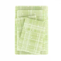 Kirklands Home Bed Sheets|Plaid Polka Dot 3-pc. Twin Sheet Set Green