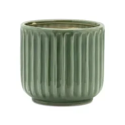 Kirklands Home Planters|Ribbed Terracotta Planters, Set of 3 Green