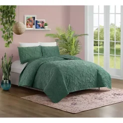 Kirklands Home Quilts|Secret Garden 3-pc. Full/Queen Quilt Set Green