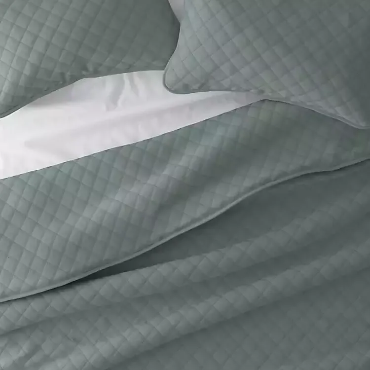 Kirklands Home Quilts|Stitched Diamond 3-pc. Queen Quilt Set Green