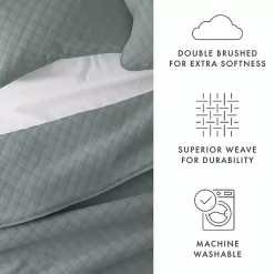 Kirklands Home Quilts|Stitched Diamond 3-pc. Queen Quilt Set Green