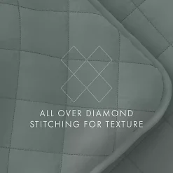 Kirklands Home Quilts|Stitched Diamond 3-pc. Queen Quilt Set Green