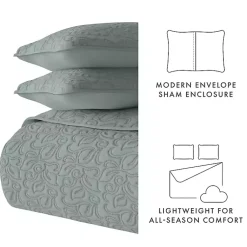 Kirklands Home Quilts|Stitched Floral 2-pc. Twin Quilt Set Green