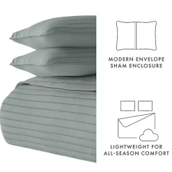 Kirklands Home Quilts|Stitched Stripes 3-pc. King Quilt Set Green