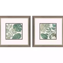 Kirklands Home Framed Art|Green Summer Leaves Framed Art Prints, Set of 2