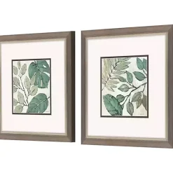 Kirklands Home Framed Art|Green Summer Leaves Framed Art Prints, Set of 2