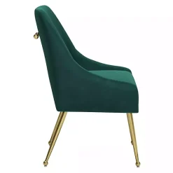 Kirklands Home Dining Chairs|Velvet Gold Maxine Dining Chair Green