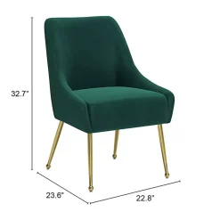 Kirklands Home Dining Chairs|Velvet Gold Maxine Dining Chair Green