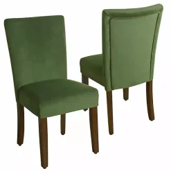 Kirklands Home Dining Chairs|Velvet Parsons Chairs, Set of 2 Green